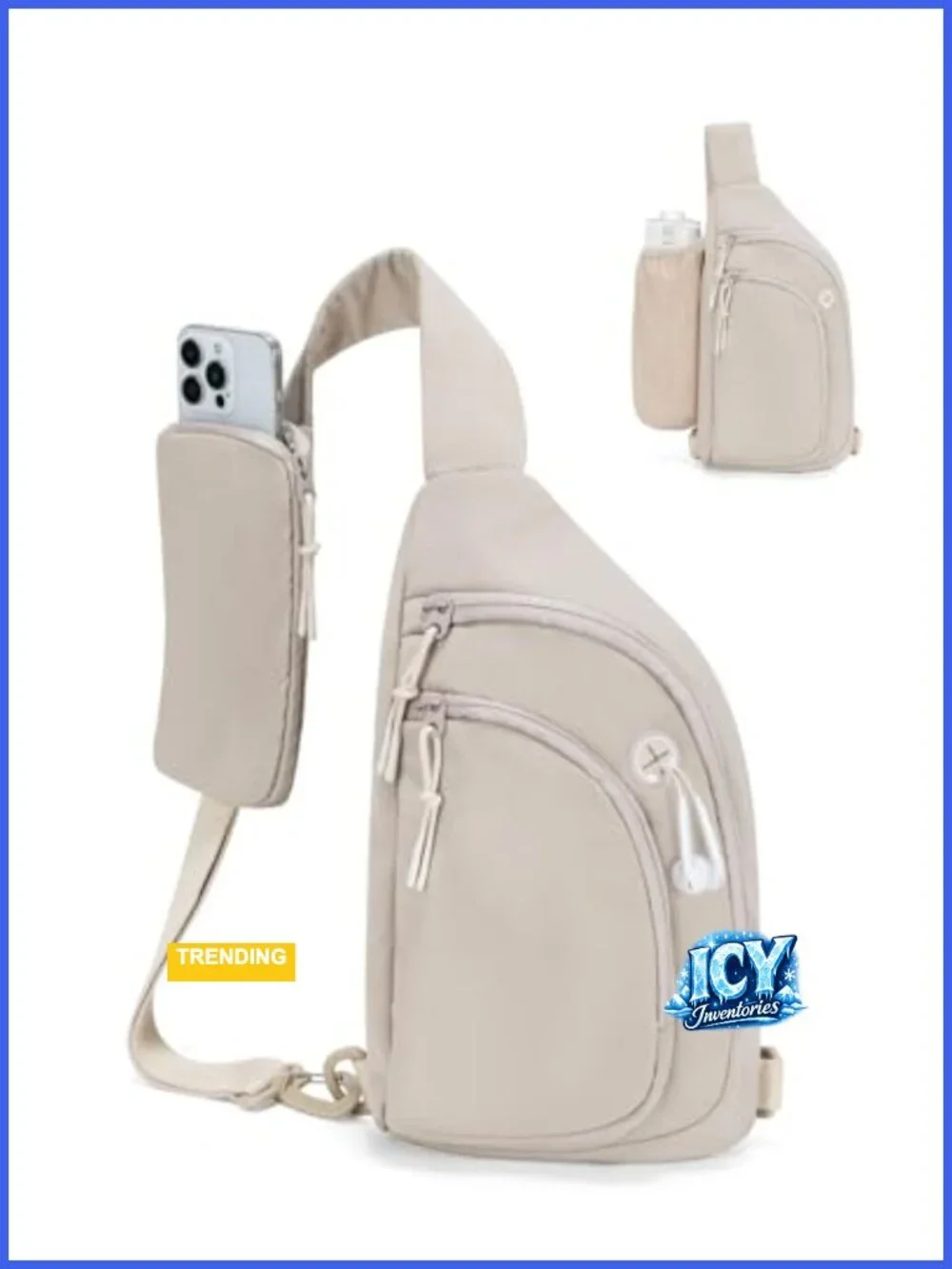 Water-Resistant Nylon Sling Bag Crossbody with RFID Blocking & Tablet Pocket